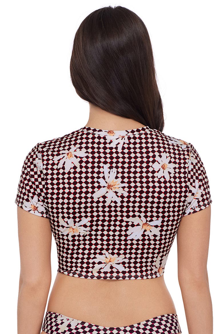 Coverup Tee Rashguard With Adjustable Front Tie, Alternate, color, Spring Bloom