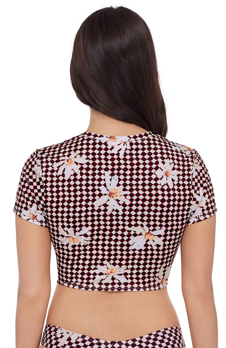 Stevie Coverup Tee Rashguard With Adjustable Front Tie, Alternate, color, Spring Bloom