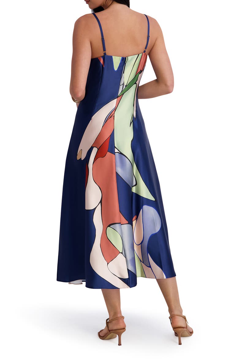 Cowl Neck Midi Dress, Alternate, color, NAVY MULTI