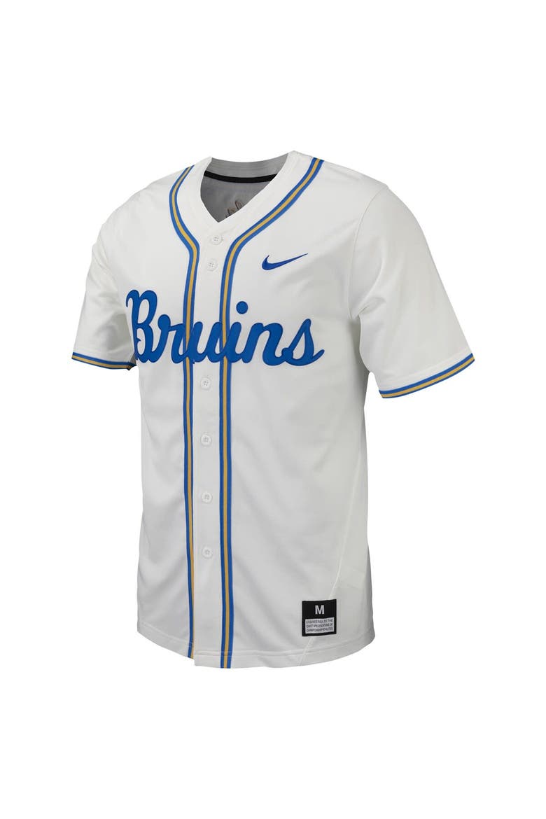 Men's Nike White UCLA Bruins Replica Full-Button Baseball Jersey, Alternate, color, White