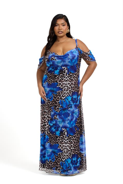 Leopard Print And Floral Maxi Dress