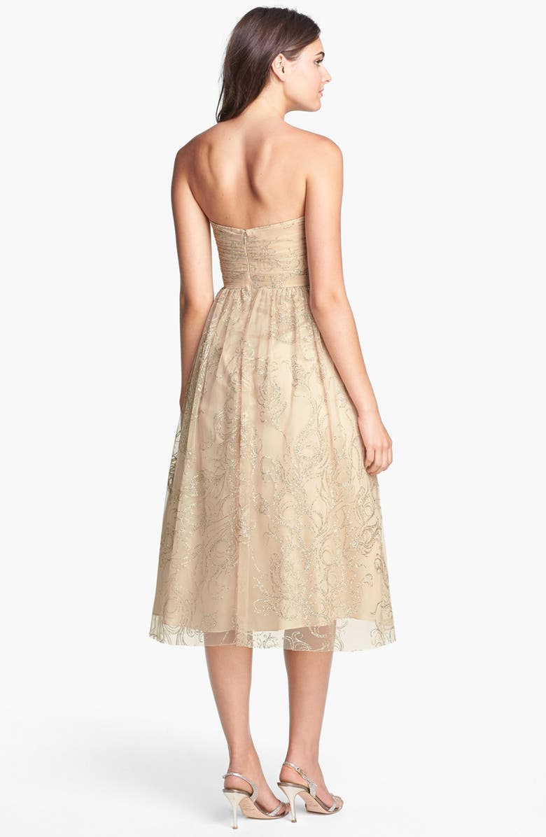 Hailey by Adrianna Papell Glitter Print Tulle Fit & Flare Dress, Alternate, color,