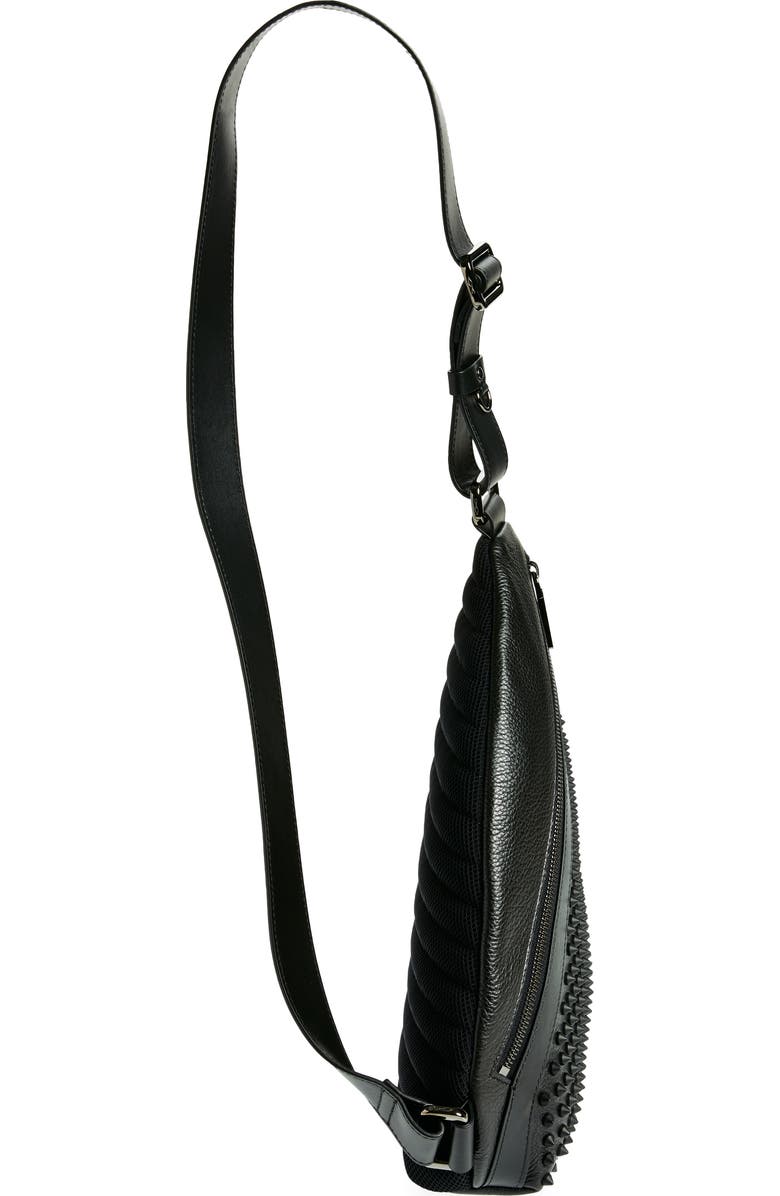 Christian Louboutin Funky Empire Spike Sling Bag, Alternate, color, Black