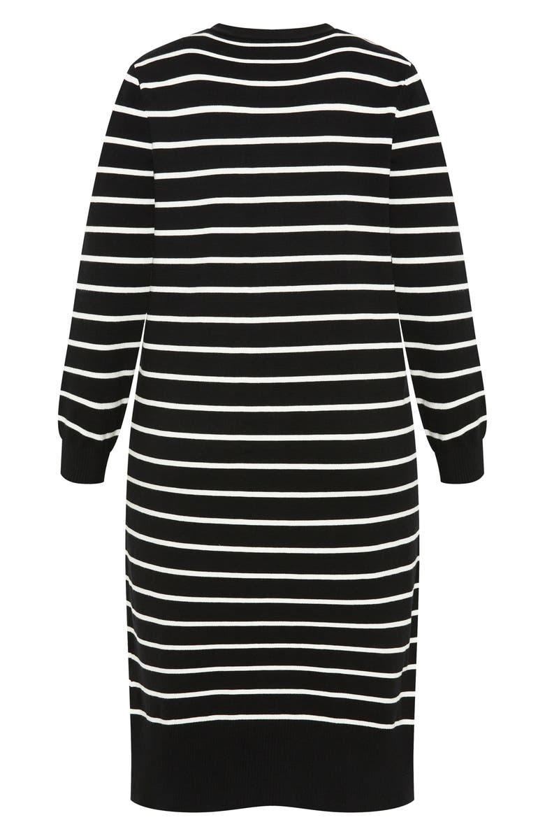 City Chic June Stripe Long Cardigan, Alternate, color, Stripe