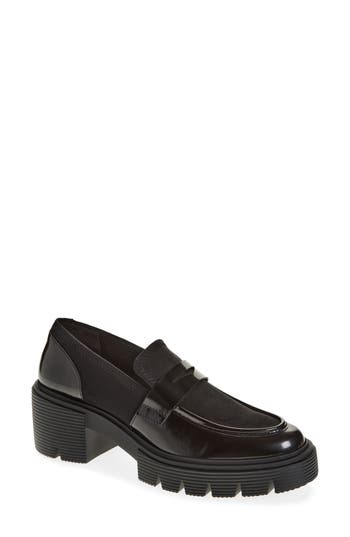Stuart Weitzman Soho Platform Loafer In Black