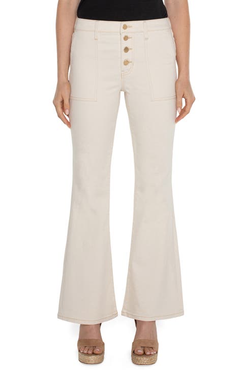 Hannah Utility Flare Jeans (Seaside Dunes)