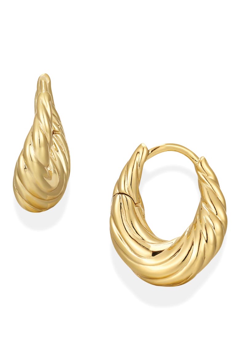 Rue Molten Hoop Earrings, Main, color, GOLD