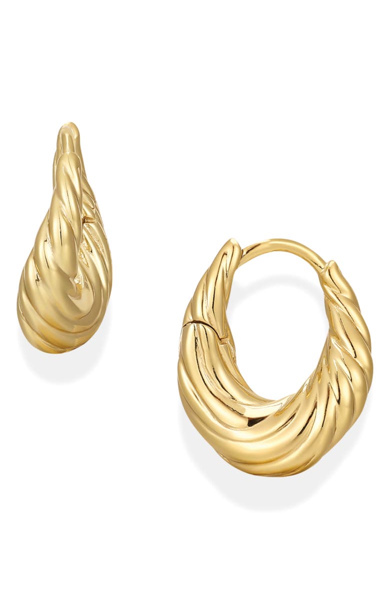 MOD AND JO Rue Molten Hoop Earrings, Main, color, Gold