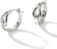 John Hardy Surf Hoop Earrings, Sterling Silver, 18.5mm