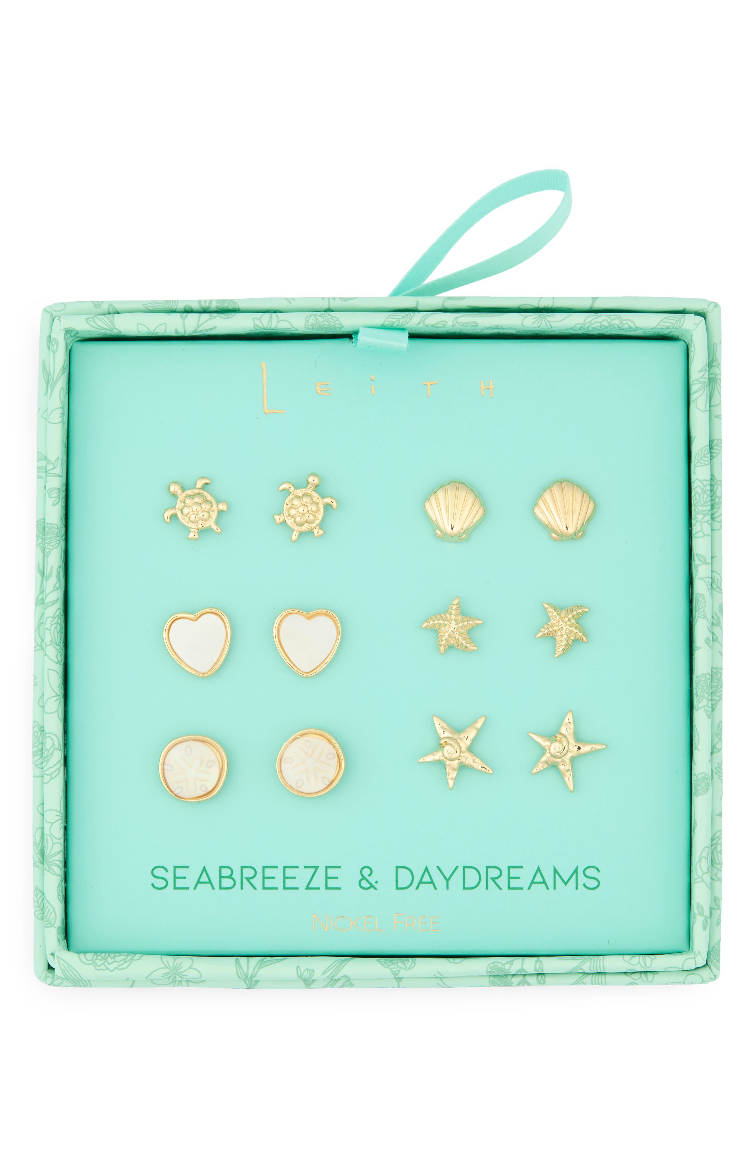 Leith Seabreeze & Daydreams Set of 6 Sealife Stud Earrings