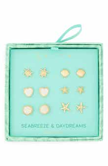 Leith Seabreeze & Daydreams Set of 6 Sealife Stud Earrings