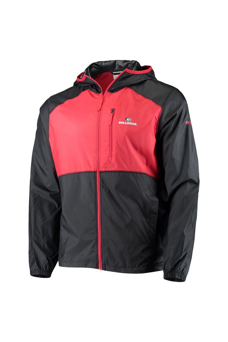 Men's Columbia Black/Red Georgia Bulldogs Flash Forward Hoodie Full-Zip Lightweight Windbreaker, Alternate, color, Black