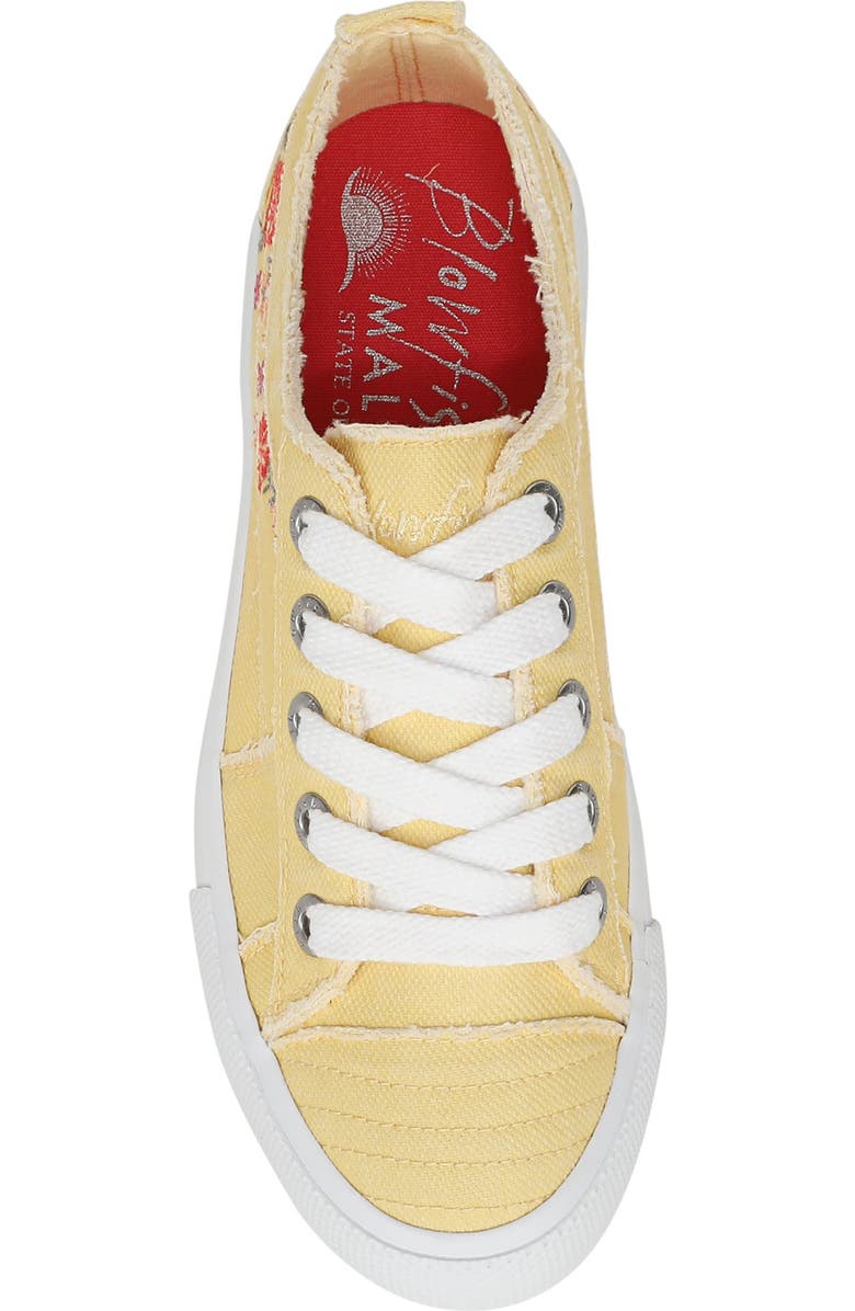 Blowfish Malibu Very Sadie Embroidered Floral Sneaker, Alternate, color, Butter Yellow Canvas