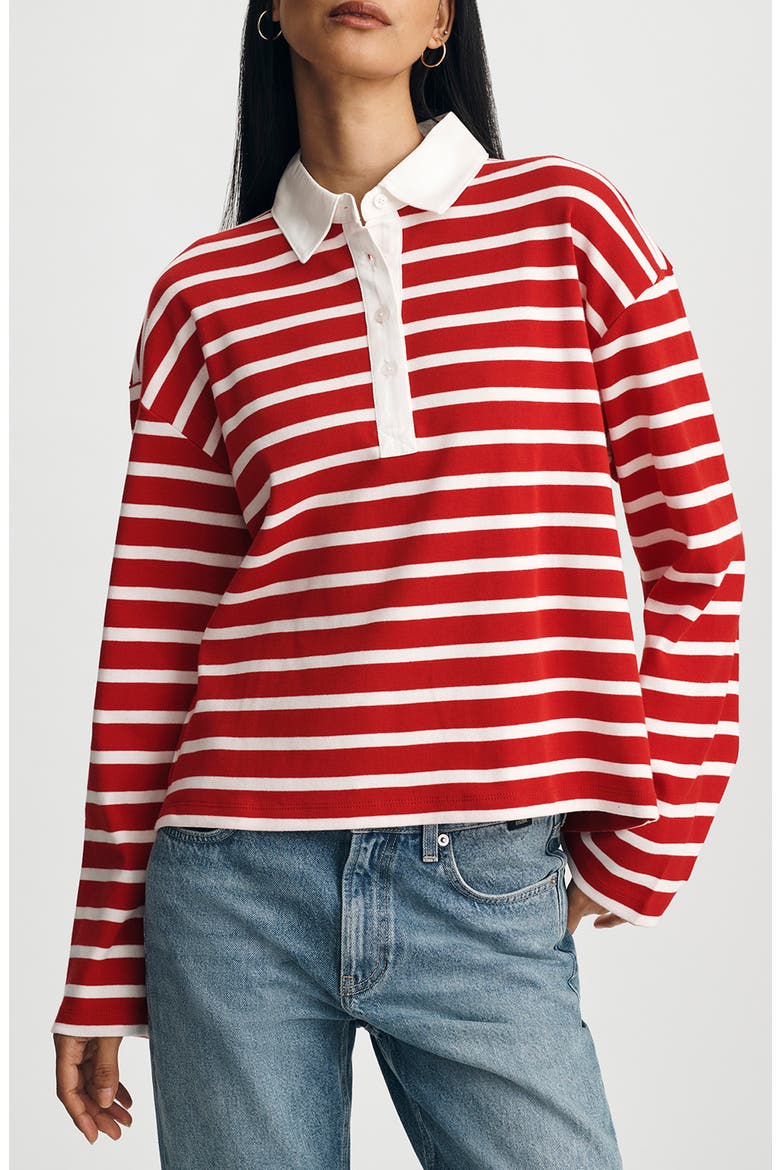 Stripe Polo Shirt, Main, color, EQUESTRIAN RED STRIPE