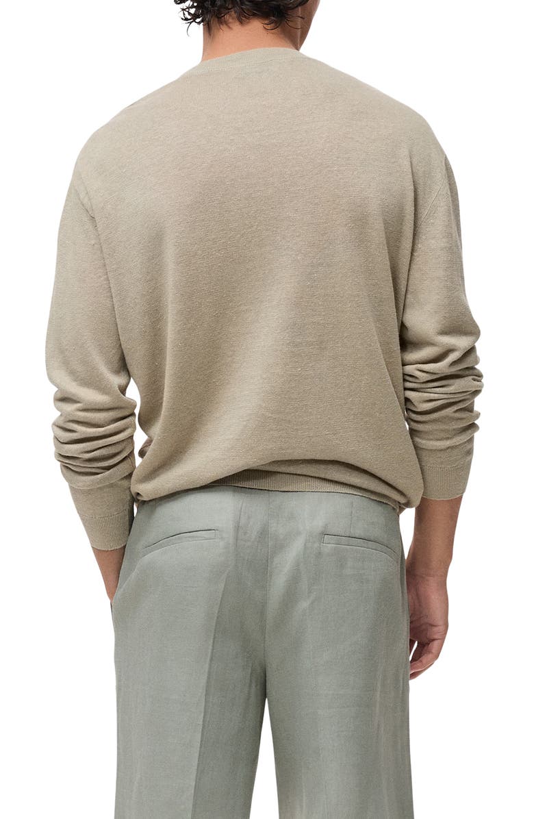 MANGO Crewneck Linen Sweater, Alternate, color, 
