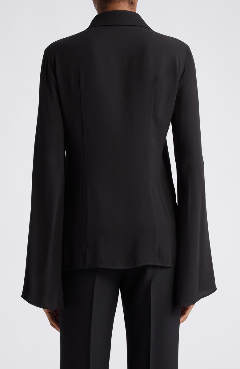 Michael Kors Collection Split Sleeve Silk Georgette Button-Up Shirt, Alternate, color, 