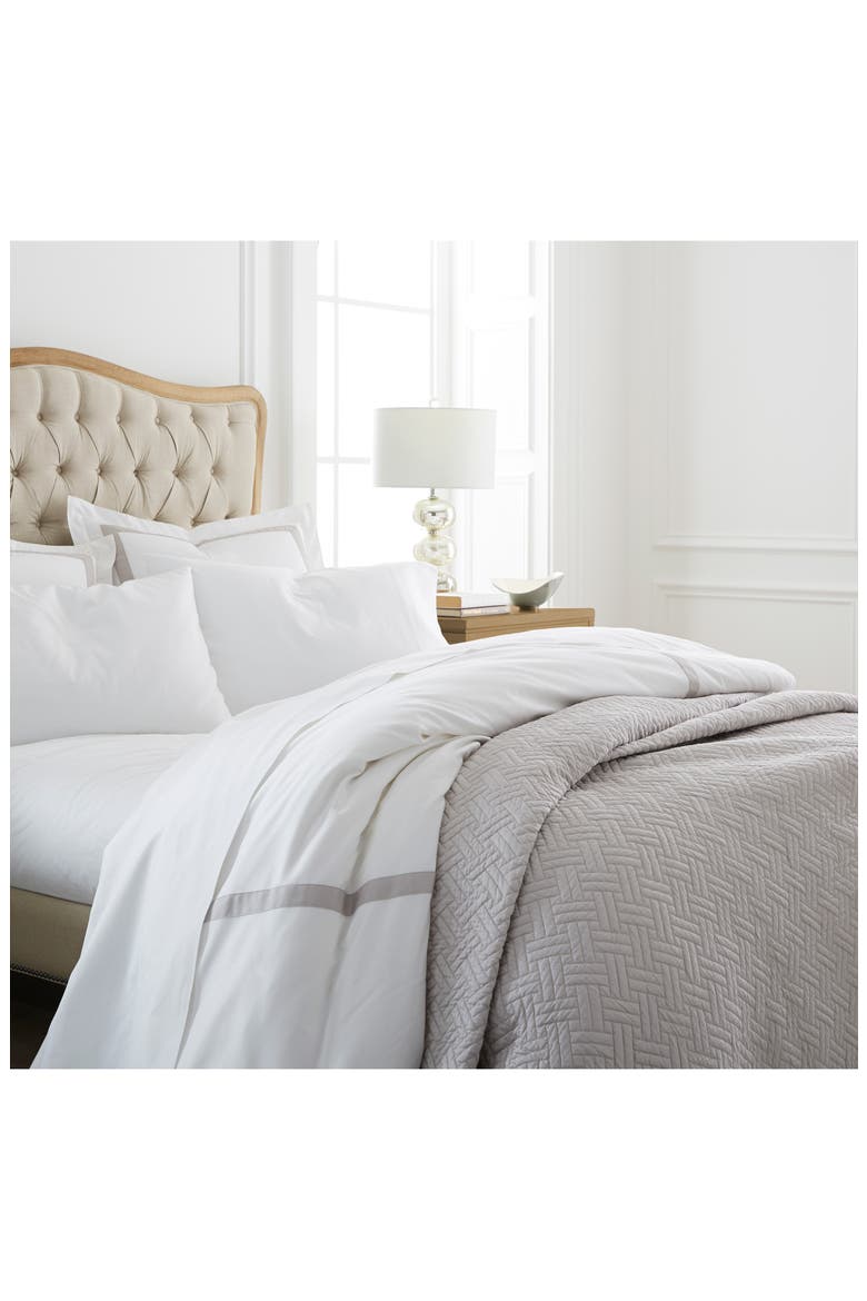 Heritage Organic Cotton Quilt & Sham Set, Alternate, color, PEWTER