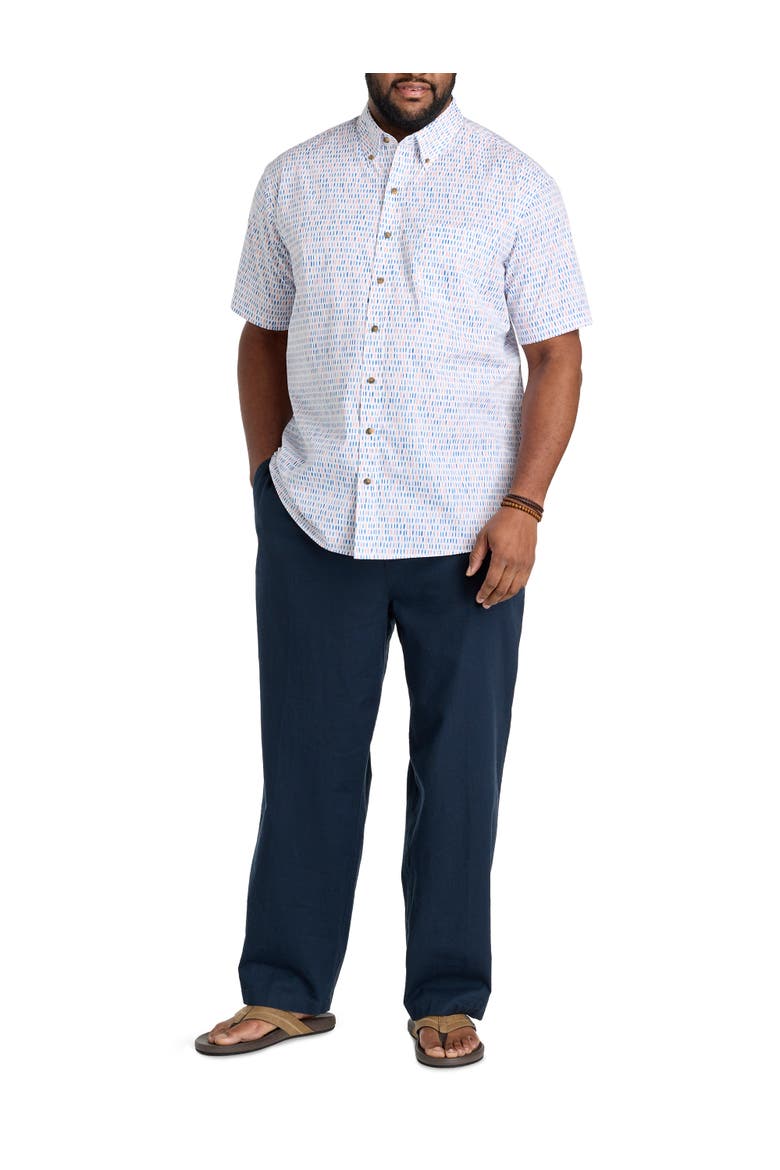 Big & Tall Easy-Care Dashes Sport Shirt, Alternate, color, WHITE MULTI