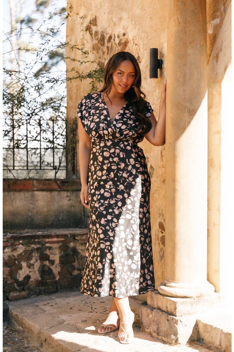 Amarlee Floral Maxi Dress, Alternate, color, BLACK FLORAL