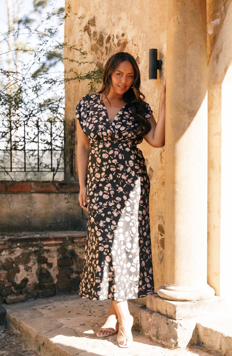 Petal & Pup Amarlee Floral Maxi Dress, Alternate, color, Black Floral