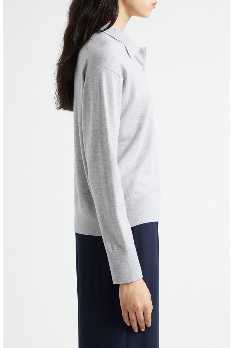 Polo Wool Blend Sweater, Alternate, color, HEATHER GREY/ OFF WHITE