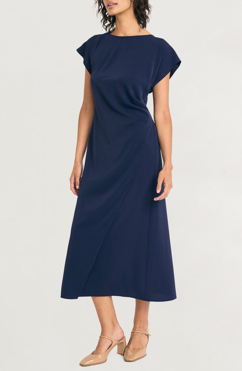 Luxely Cap Sleeve Midi Dress, Alternate, color, Evening Blue