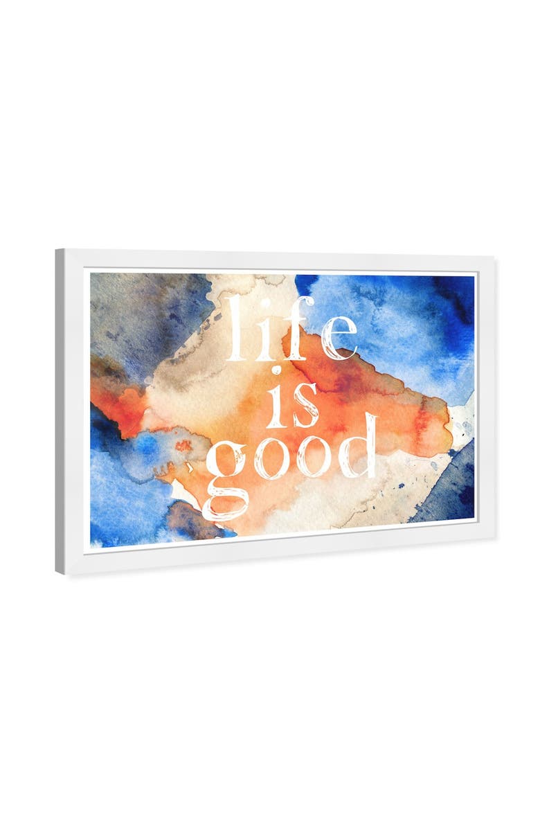 Wynwood Studio Life Is Good Coral Orange Framed Wall Art, Alternate, color, Orange