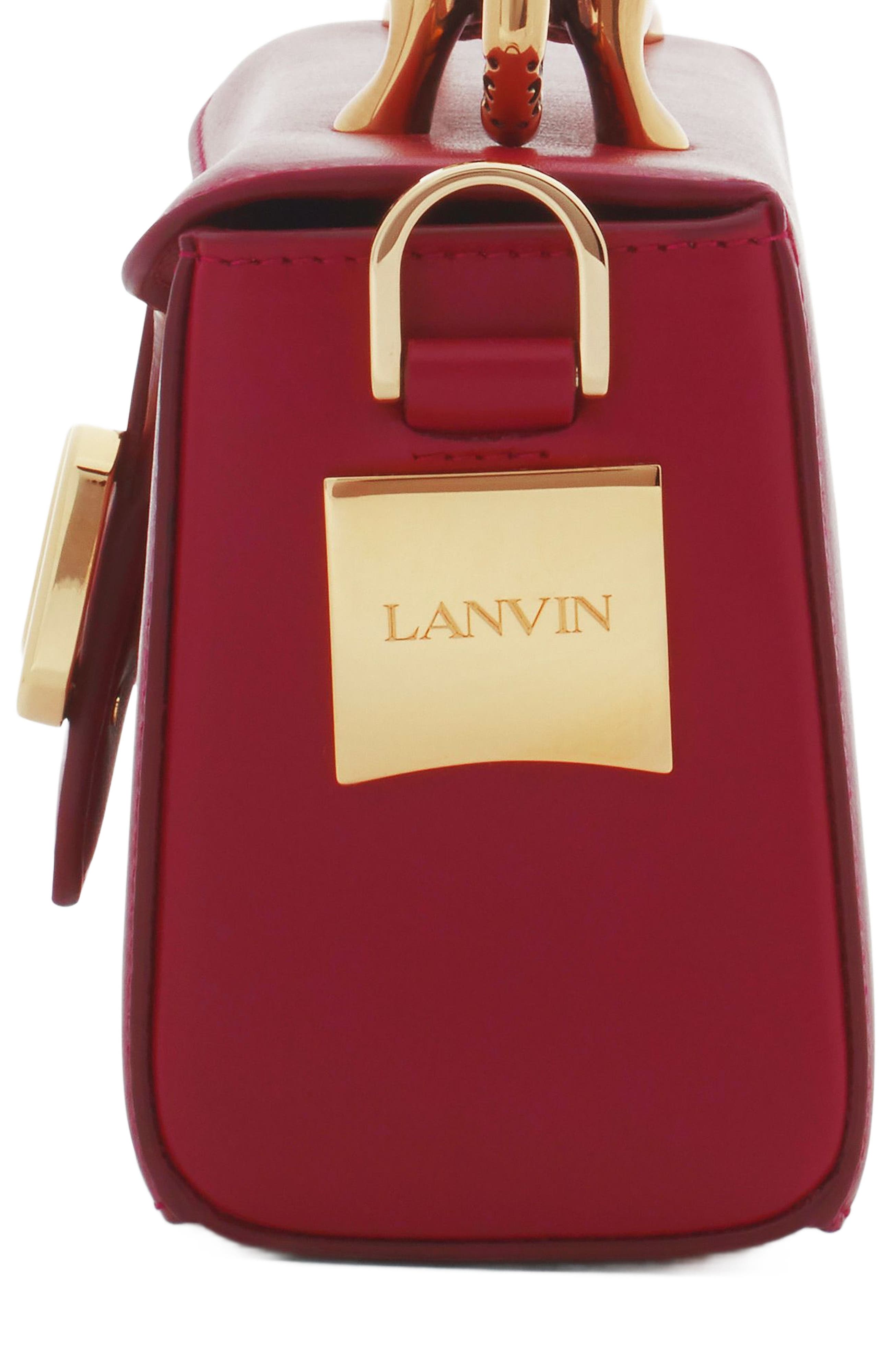 Lanvin Nano Pencil Cat Leather Bag, Alternate, color, 