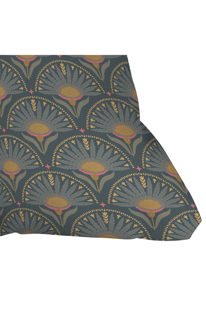 Deny Designs Floral Fan Square Throw Pillow, Alternate, color, Green