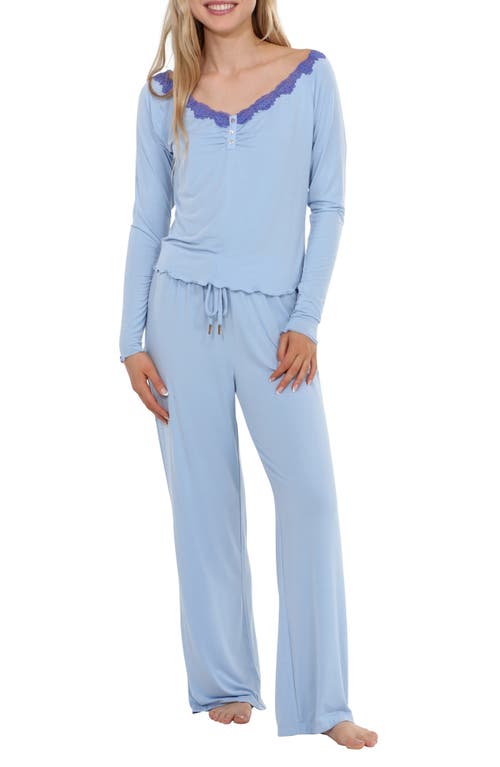 Honeydew Wind Down Long Sleeve Pajamas In Moonstruck