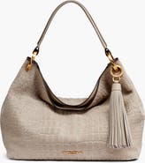 Donna Karan New York Glenwood Croc-Effect Suede Shoulder Bag