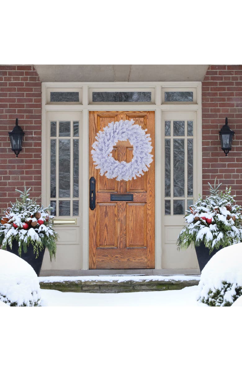 Northlight Crystal Spruce Artificial Christmas Wreath - 36" - White - Unlit, Alternate, color, White