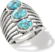 YS GEMS Stabilized Turquoise Multiband Ring