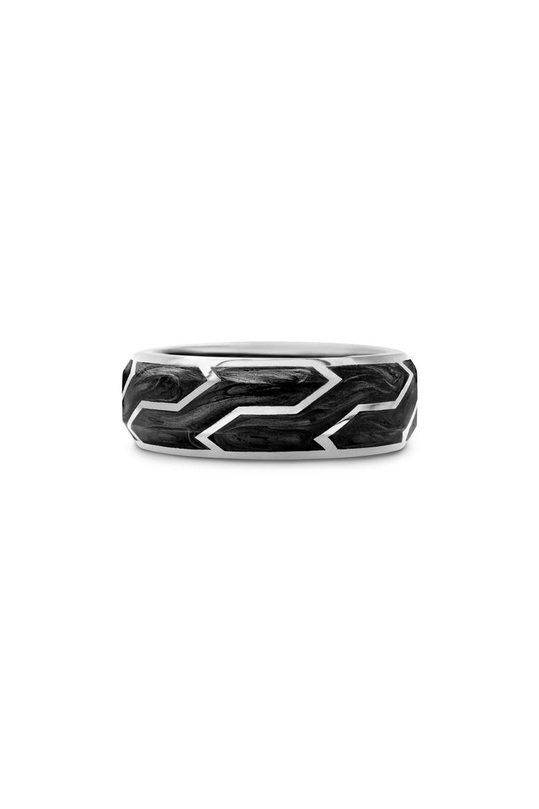 Forged Carbon Band Ring in 18K White Gold, Alternate, color, WHITE GOLD/ FORGED CARBON
