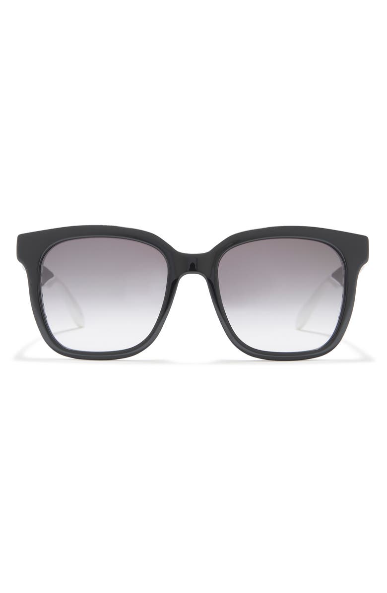 McQueen 55mm Square Sunglasses, Main, color, Black Black Grey