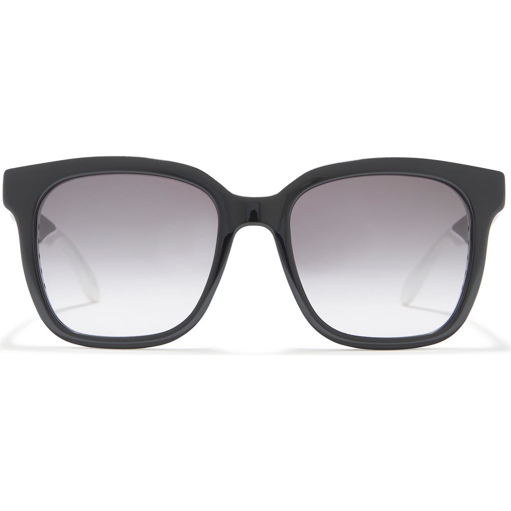 Alexander Mcqueen Mcqueen 55mm Square Sunglasses In Black Black Grey