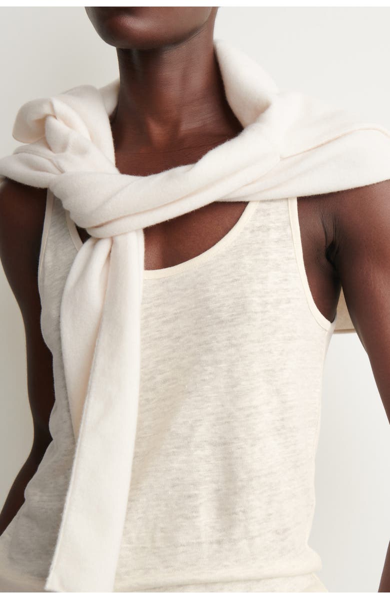 COS Linen-jersey Tank Top, Alternate, color, Off-White