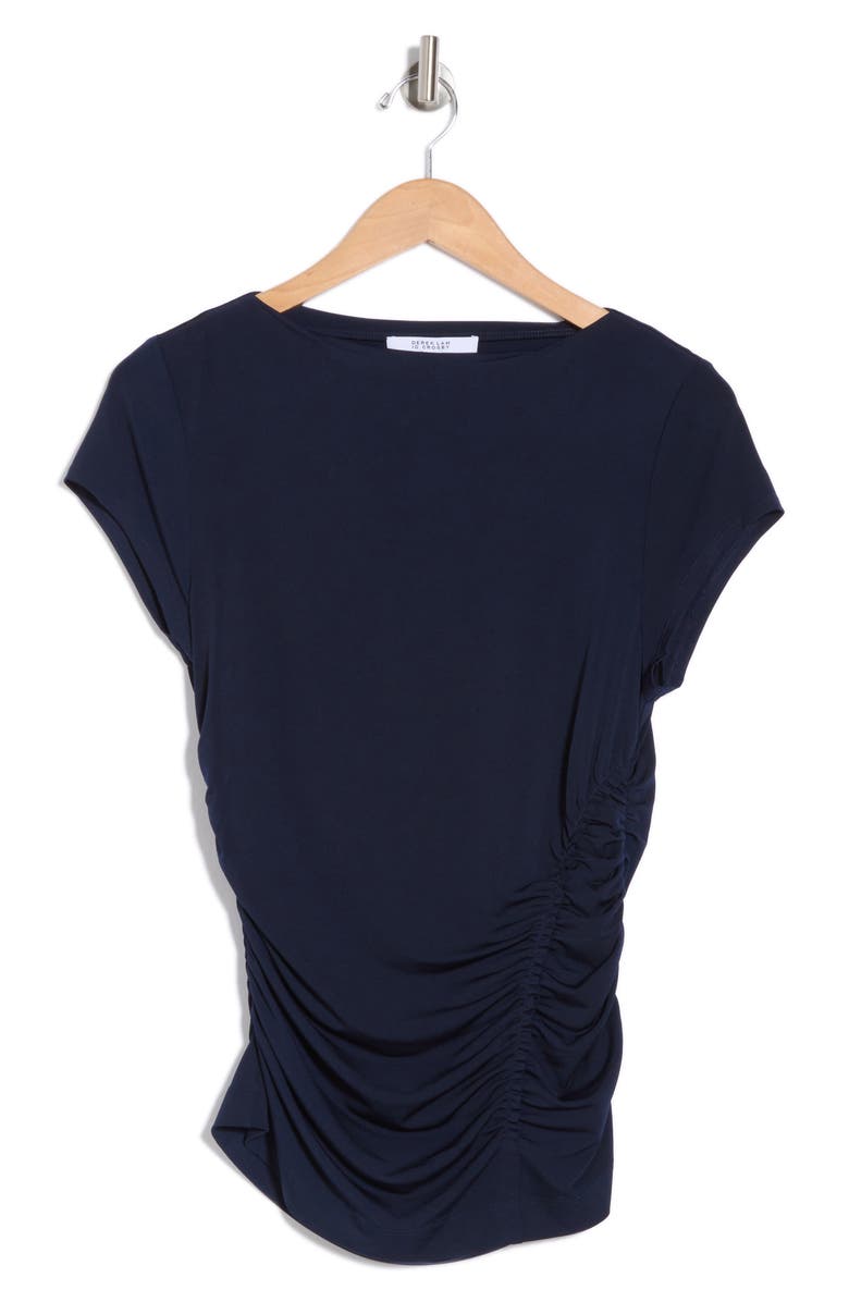 Derek Lam 10 Crosby Mima Ruched Top, Alternate, color, Night Sky