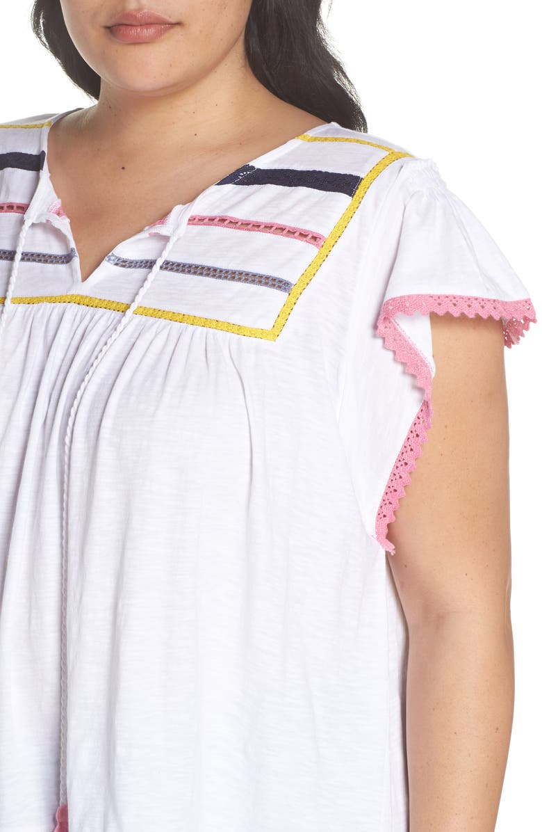 Caslon<sup>®</sup> Lace Inset Boho Tee, Alternate, color, 