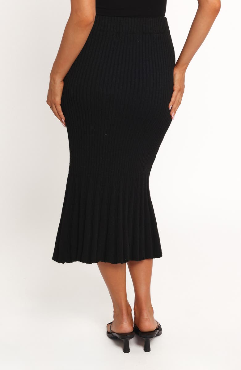 Petal & Pup Balla Rib Midi Skirt, Alternate, color, Black