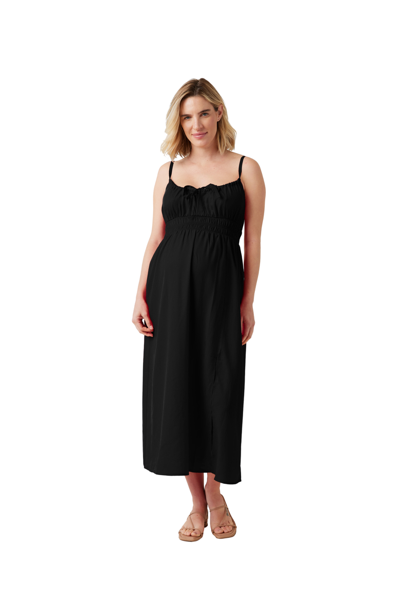 Ingrid & Isabel The Amalfi Maternity Midi Strappy Dress, Main, color, Black