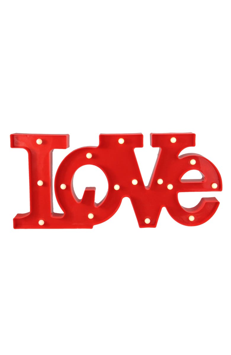 Northlight LED Love Sign Valentine's Day Marquee Style Wall Art - 20" - Red, Main, color, Red
