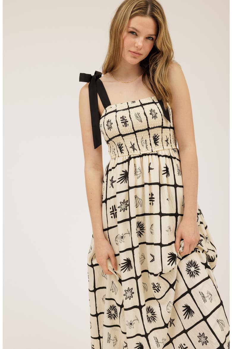 Shoulder Tie Midi Dress, Alternate, color, IVORY