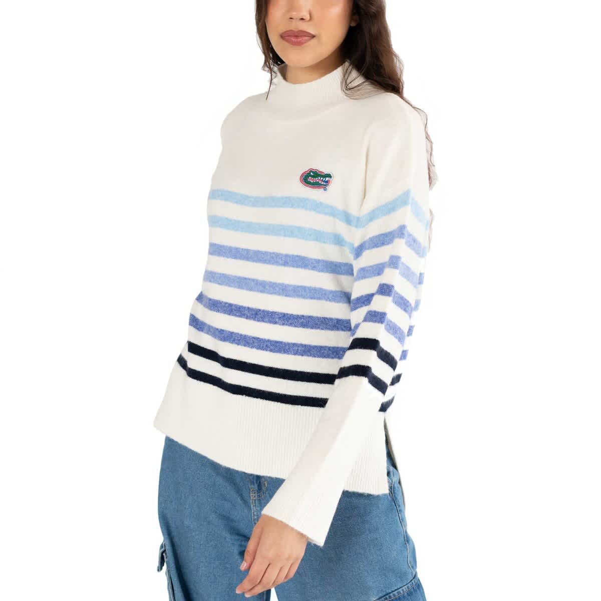 Women's Lusso  White Florida Gators Simone Striple Mock Neck Oversized Pullover Sweater - image 2