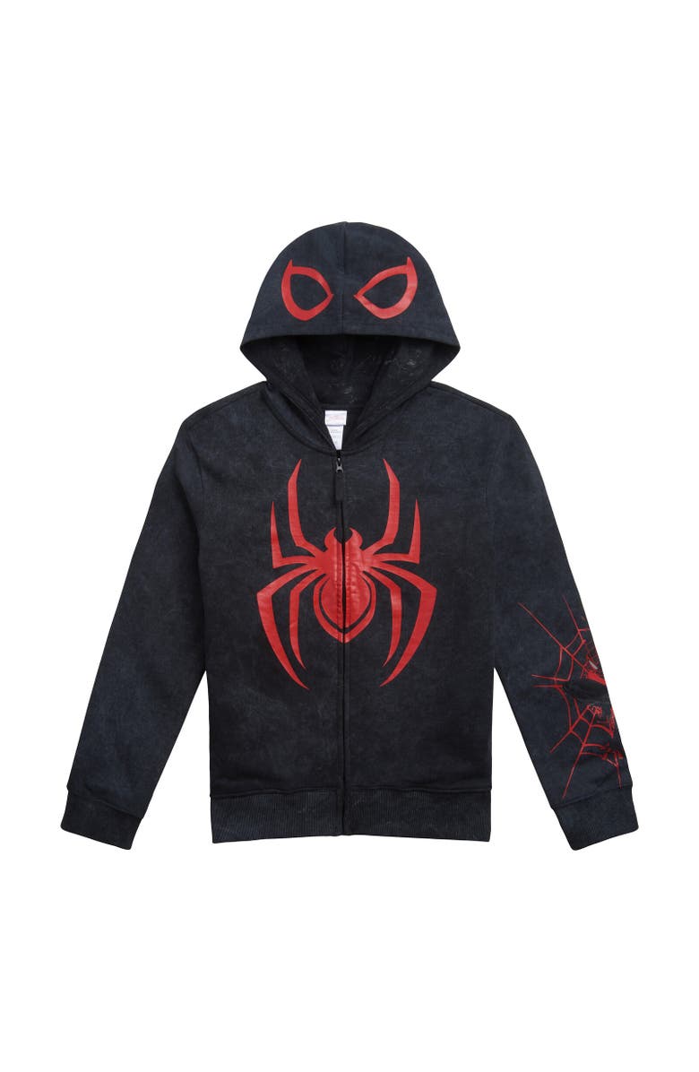 Marvel Spider-Man Cosplay Zip-Up Hoodie, Main, color, Miles Morales Gray