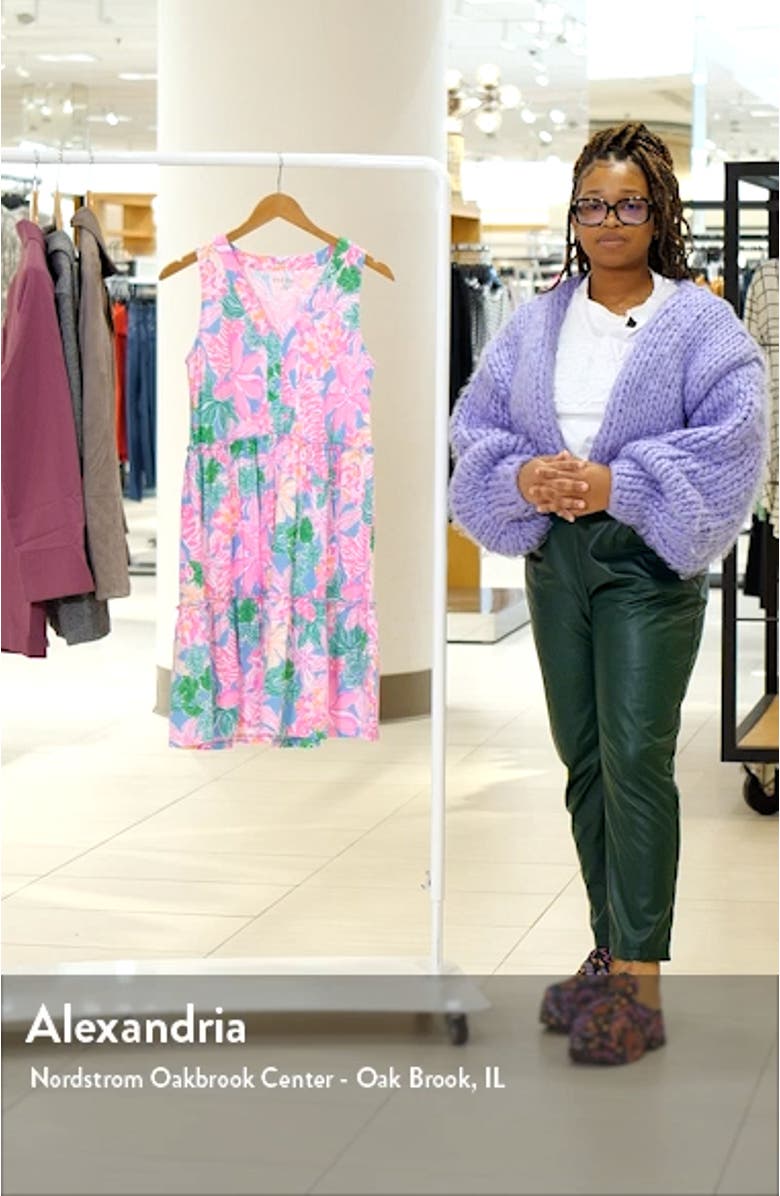 Lorina Floral V-Neck A-Line Dress, sales video thumbnail