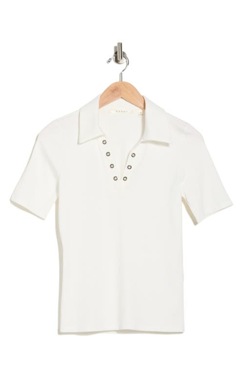 Cyrus Johnny Collar Top In White