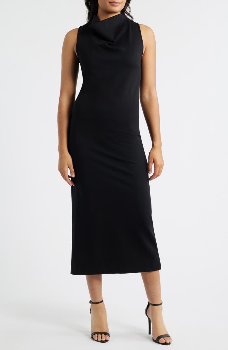 SPANX<sup>®</sup> Ponte Sleeveless Midi Dress, Main, color, Classic Black