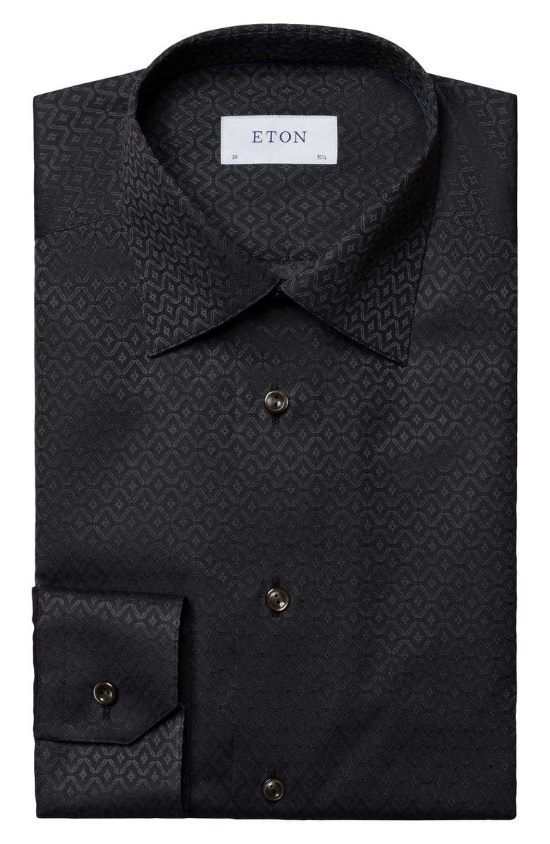 Eton Slim Fit Floral Cotton Jacquard Dress Shirt, Alternate, color, 