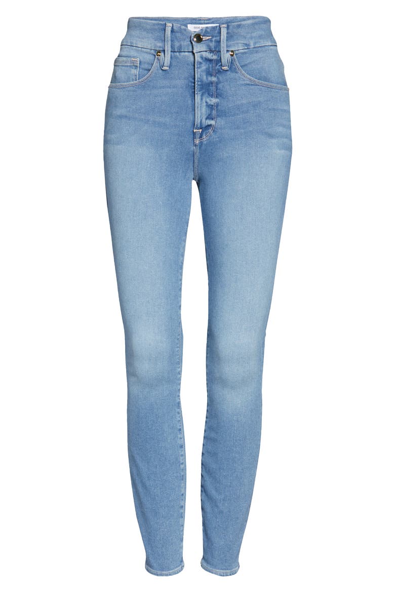 Good Legs Notched High Waist Ankle Skinny Jeans, Alternate, color, BLUE378